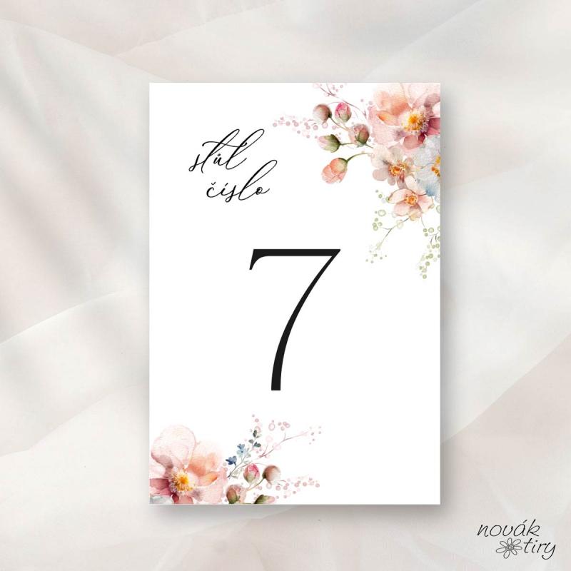 Svatební oznámení - čísla stolů