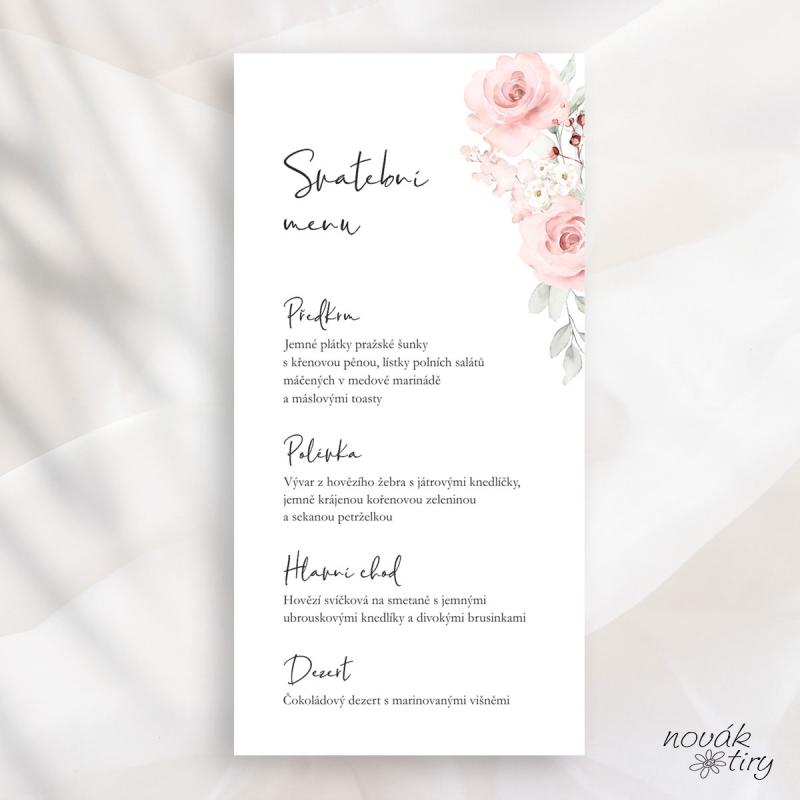 Svatební oznámení - menu