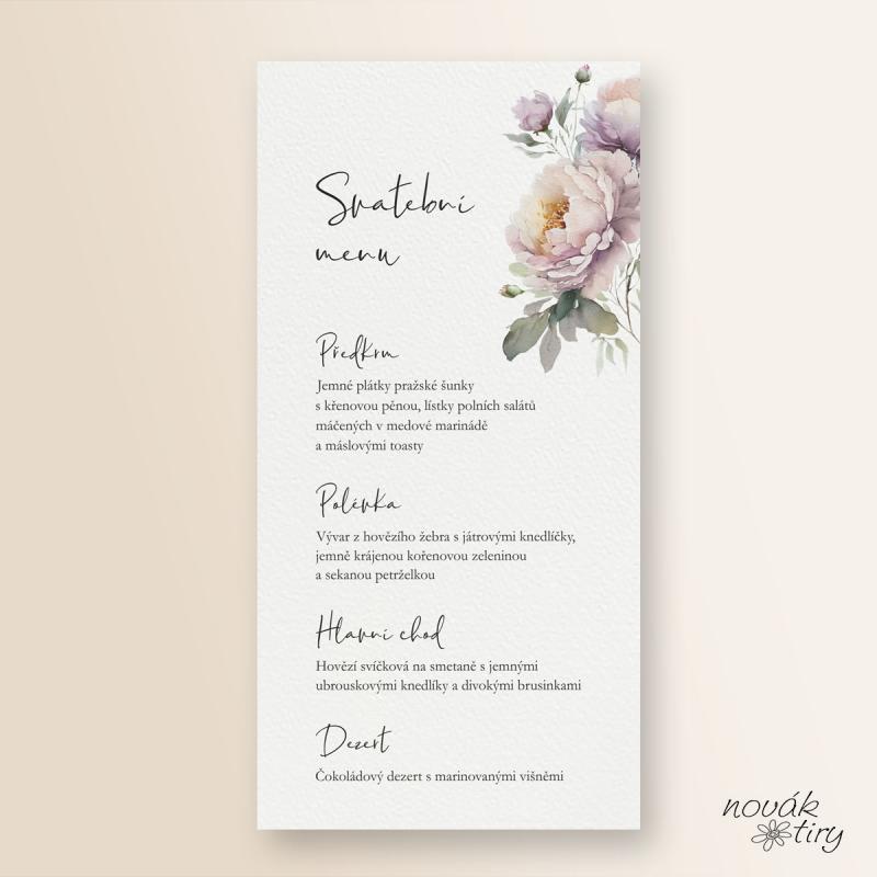 Svatební oznámení - menu - Svatební menu 22 Kč